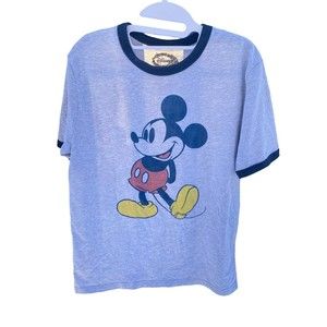Disney Mickey Mouse Grey & Navy trims T-shirt Size Large L nwot